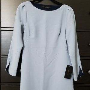 NWT ZARA slit sleeve light blue shift dress